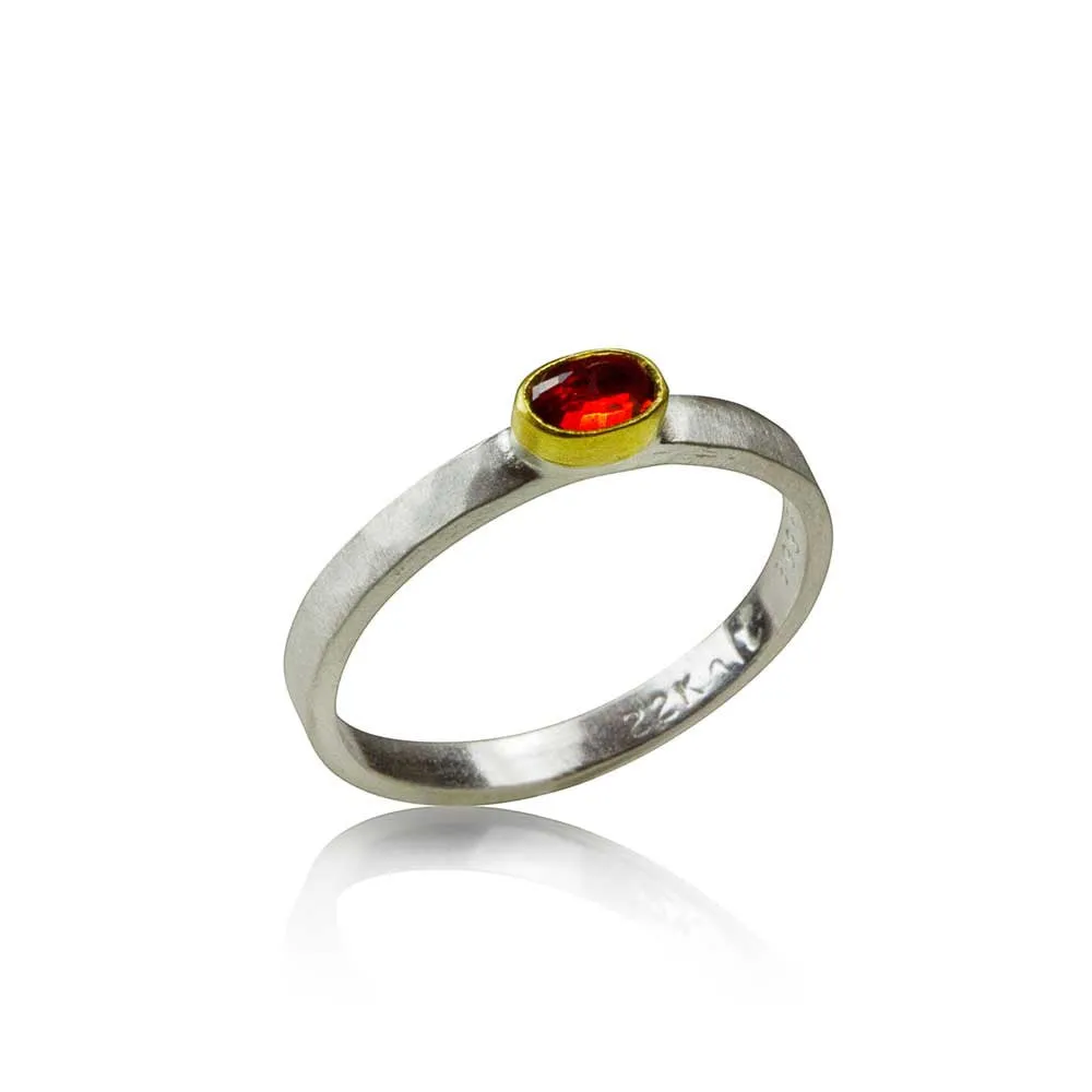 Light and Shadow Rings - Rose Cut Sapphire Stacking Rings