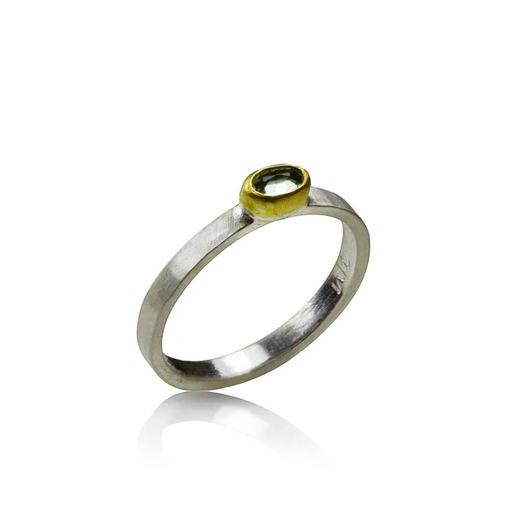 Light and Shadow Rings - Rose Cut Sapphire Stacking Rings
