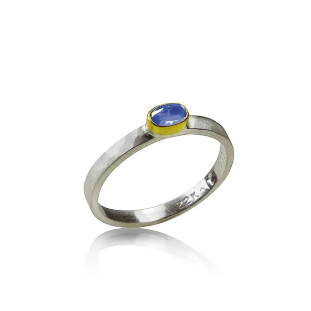 Light and Shadow Rings - Rose Cut Sapphire Stacking Rings