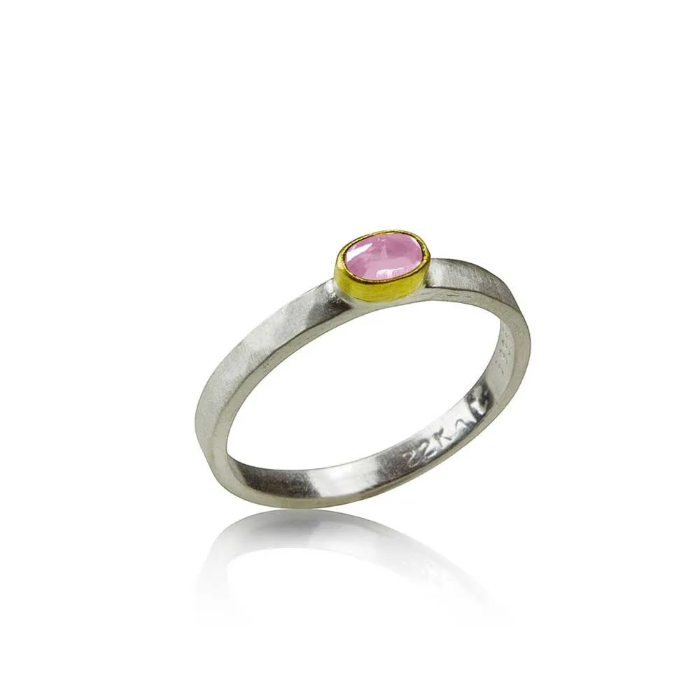 Light and Shadow Rings - Rose Cut Sapphire Stacking Rings