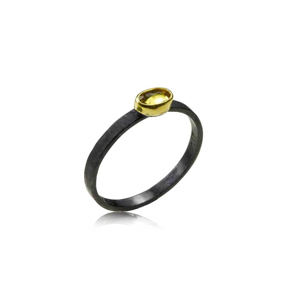 Light and Shadow Rings - Rose Cut Sapphire Stacking Rings