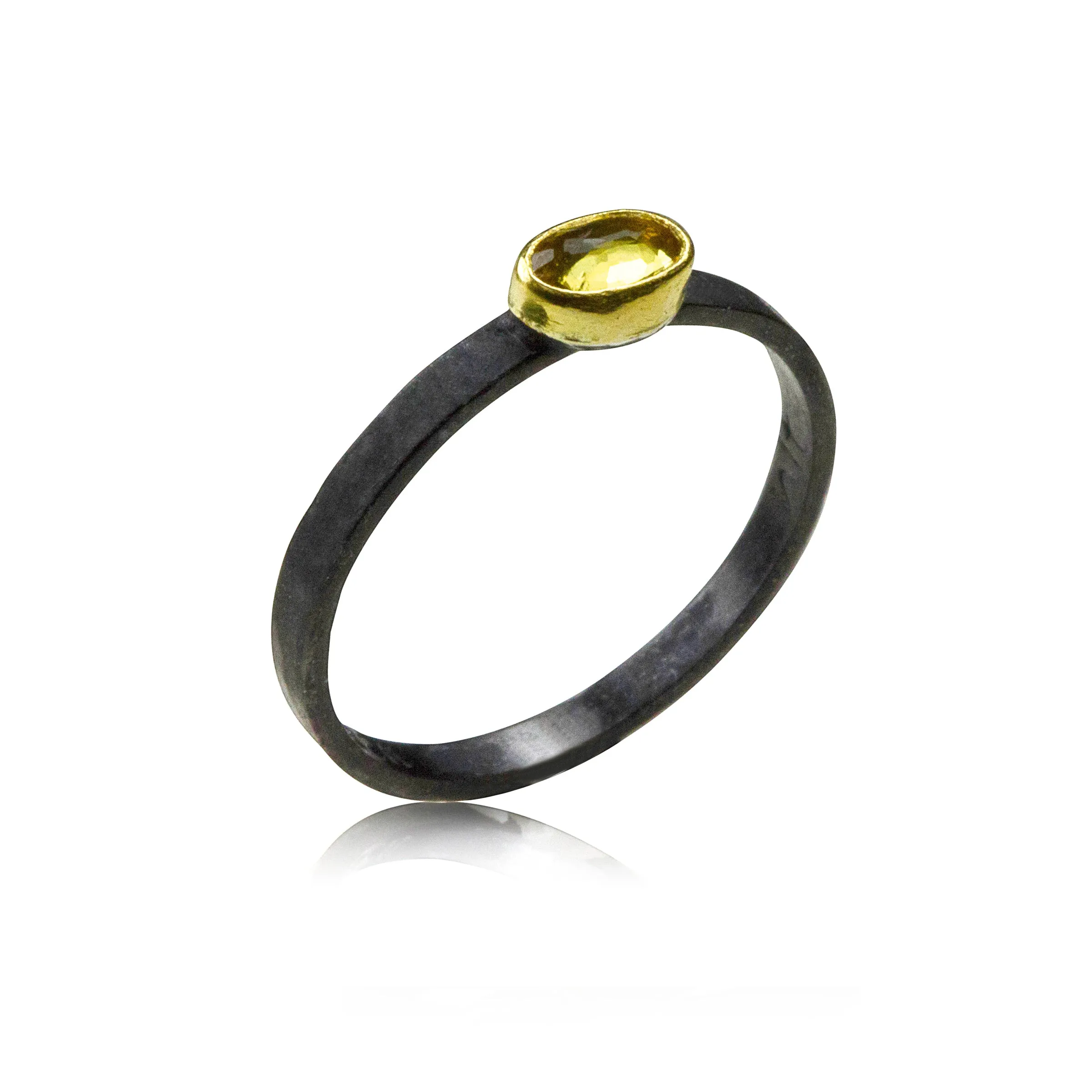 Light and Shadow Rings - Rose Cut Sapphire Stacking Rings