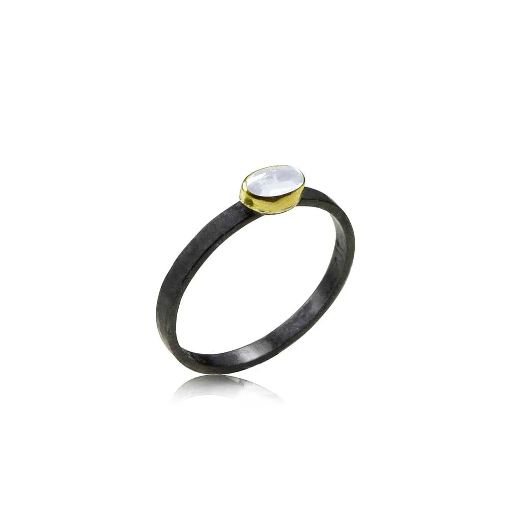 Light and Shadow Rings - Rose Cut Sapphire Stacking Rings