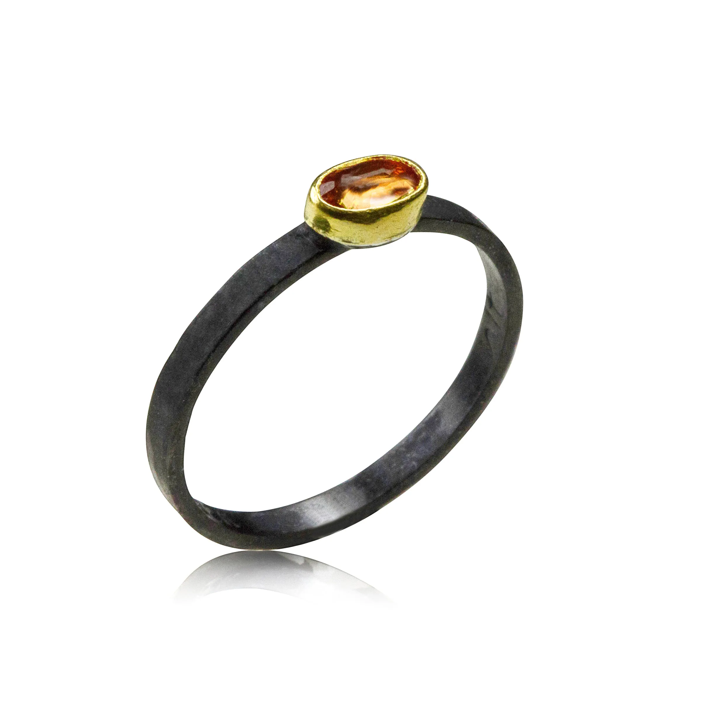 Light and Shadow Rings - Rose Cut Sapphire Stacking Rings