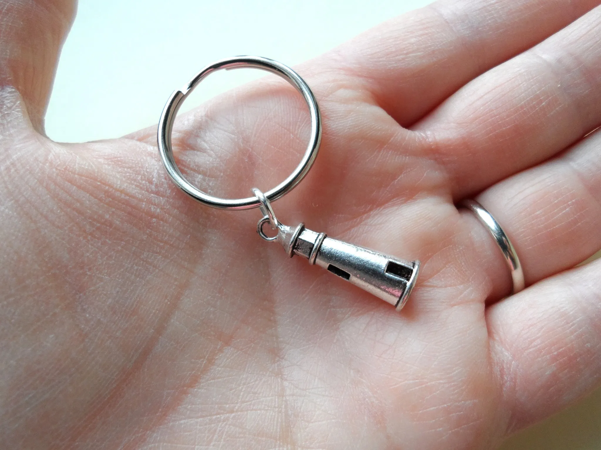 Lighthouse Keychain Set - Lost Without You; Couples Keychains, Letter Charm Option