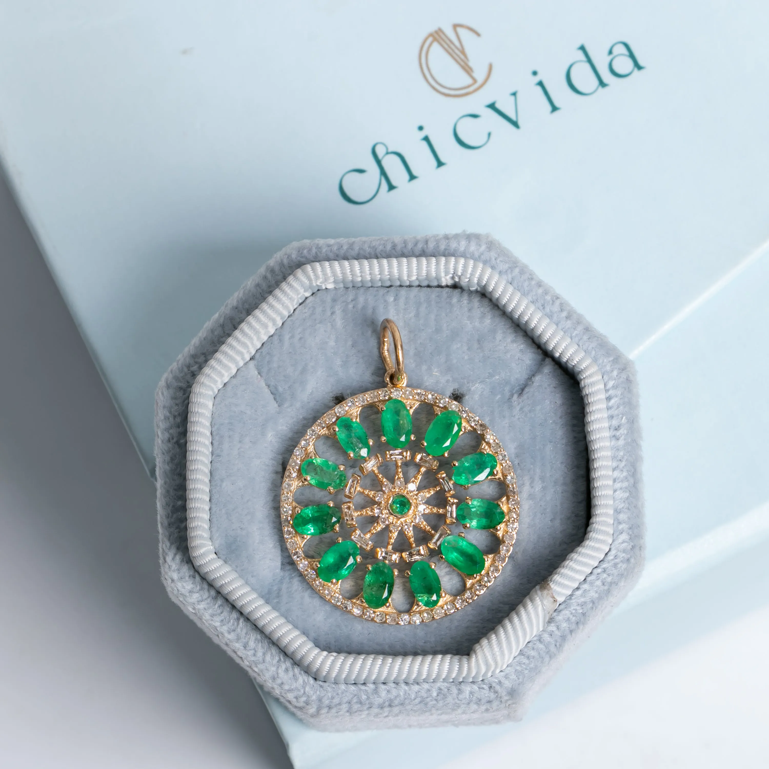 Lily Of The Valley Emerald Pendant