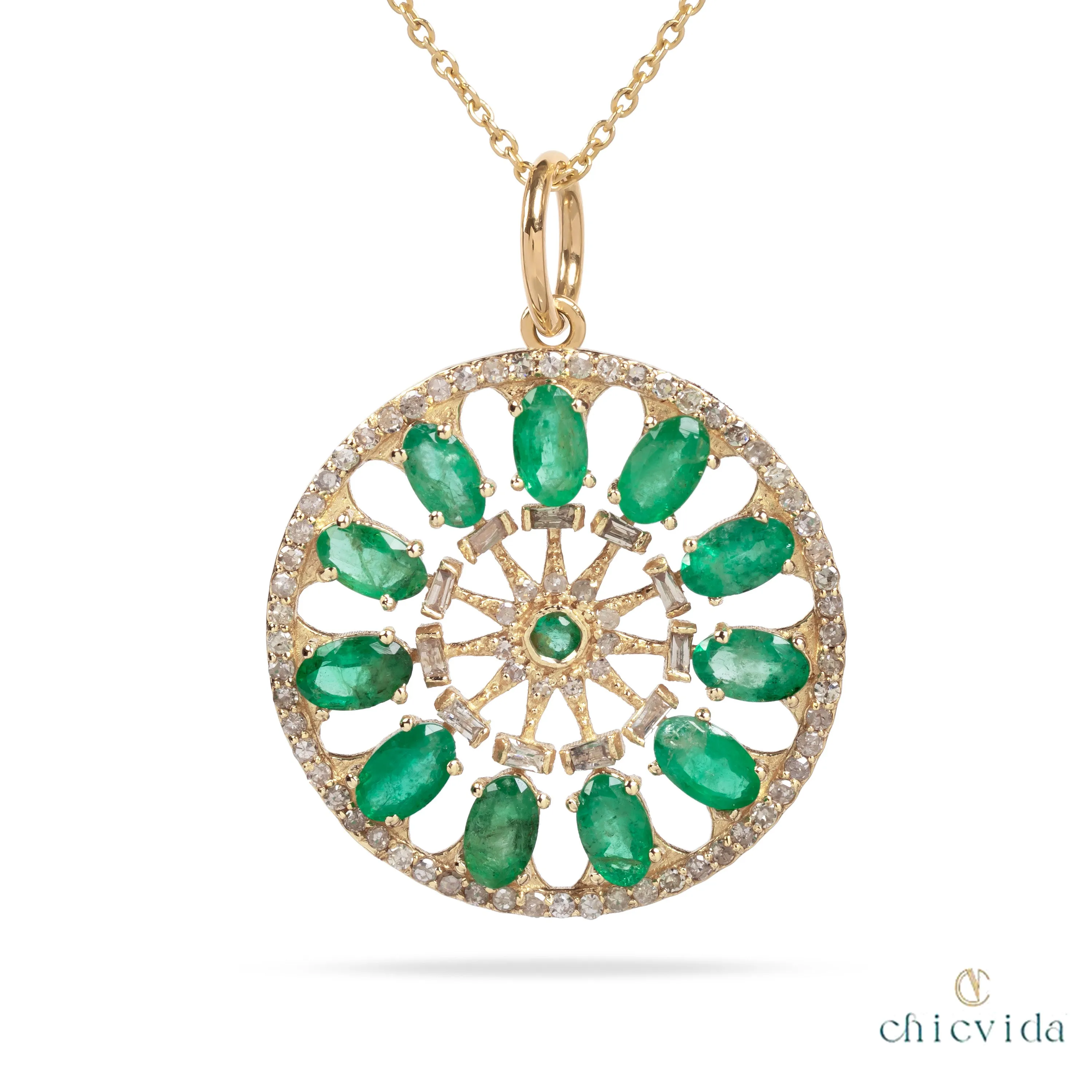 Lily Of The Valley Emerald Pendant