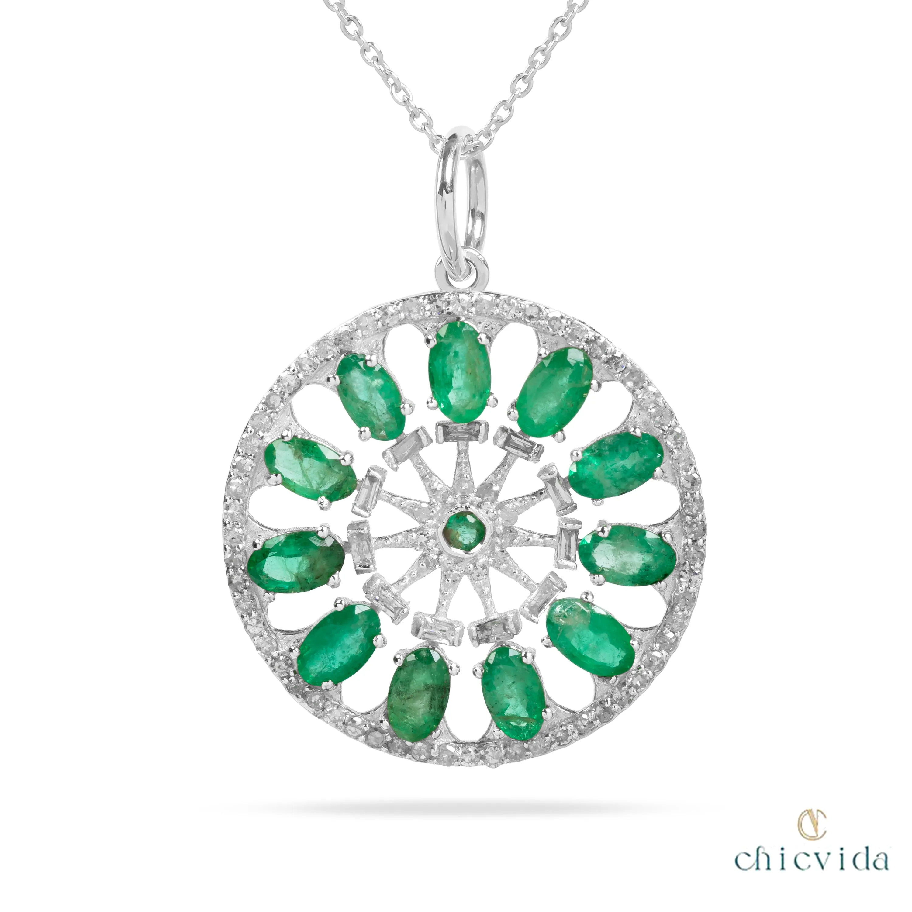 Lily Of The Valley Emerald Pendant