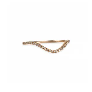 Liven - Half Circle Pave Diamond Band in 14K Rose Gold