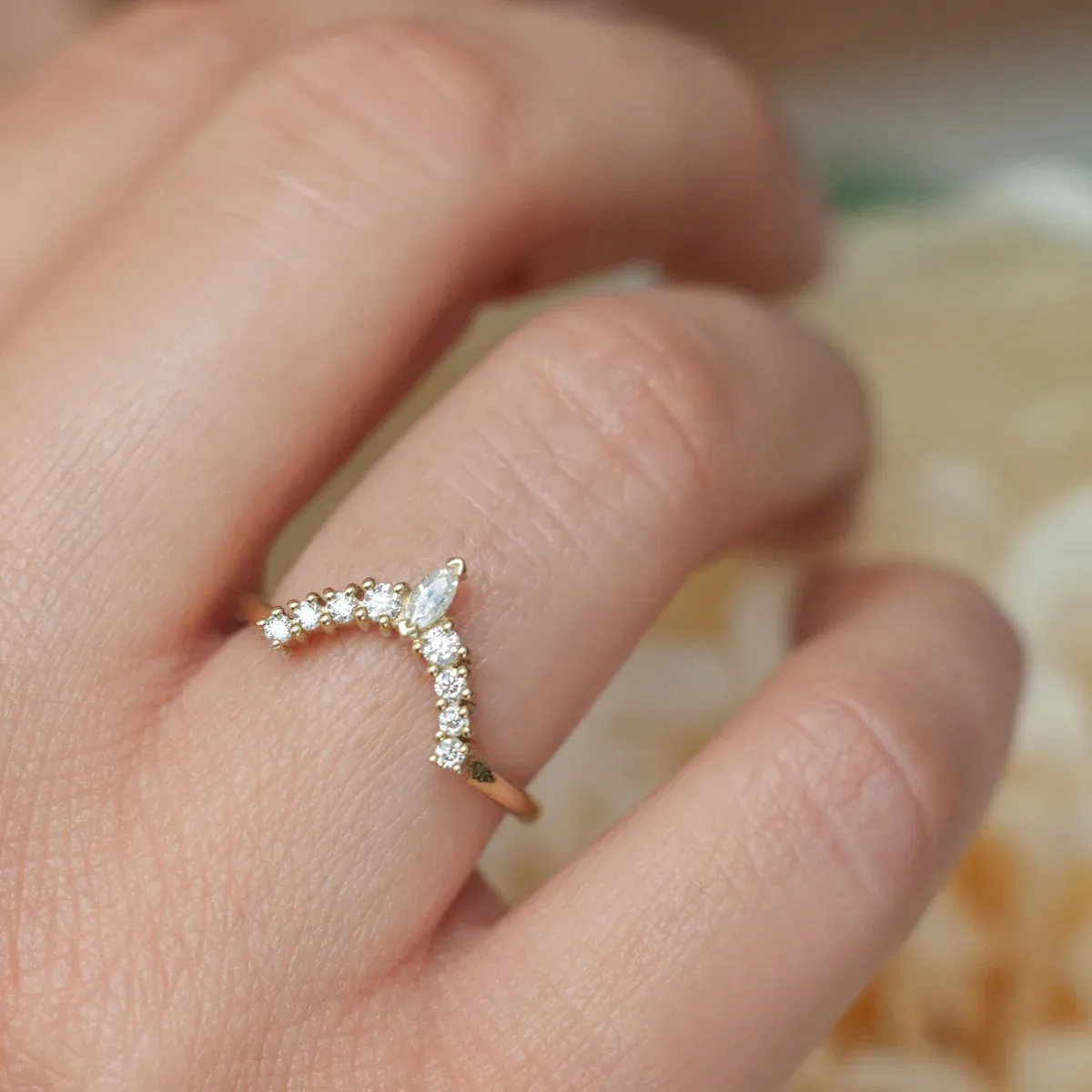 Liza Halo Moissanite Marquise Band