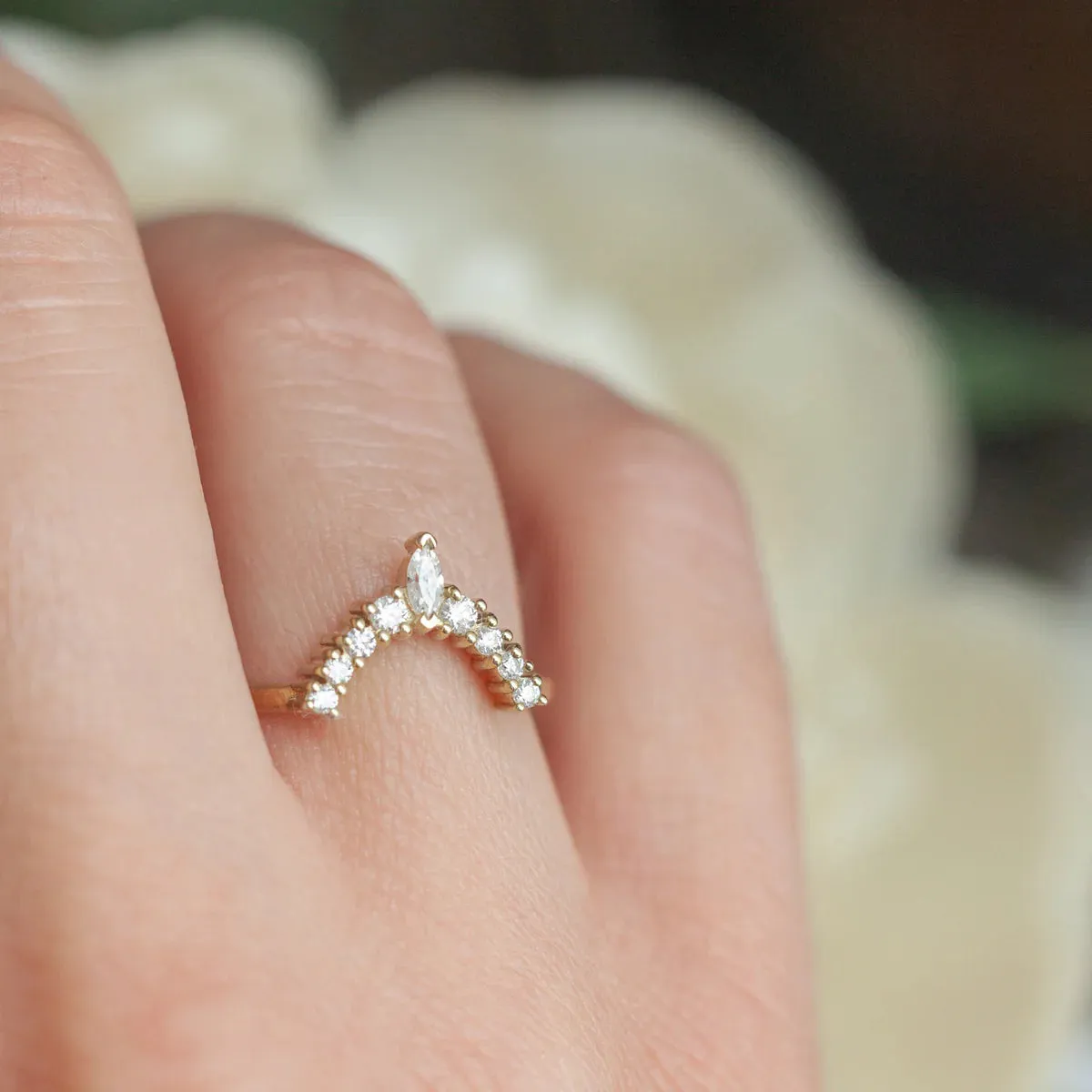 Liza Halo Moissanite Marquise Band