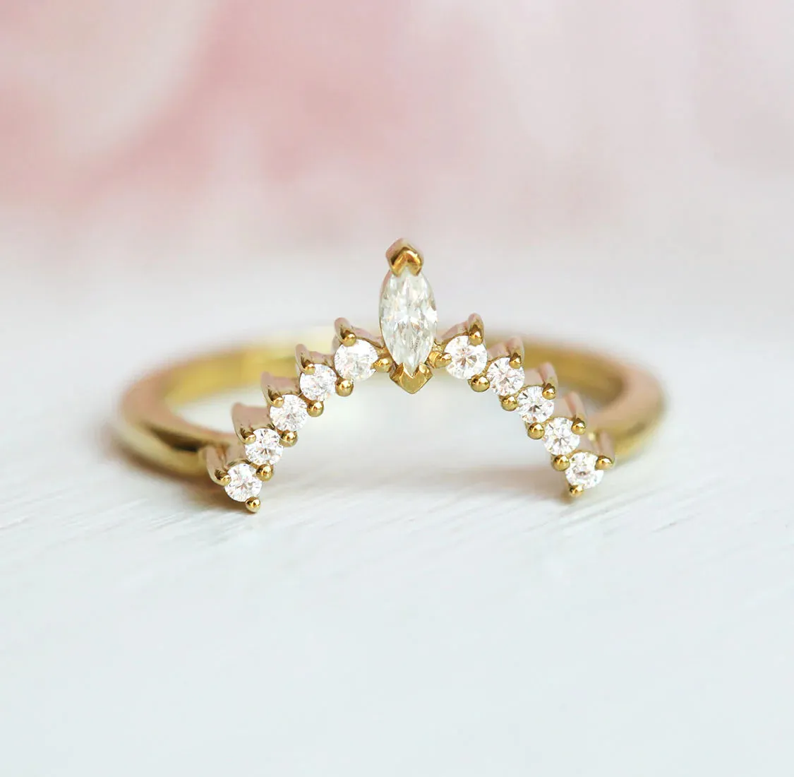 Liza Halo Moissanite Marquise Band