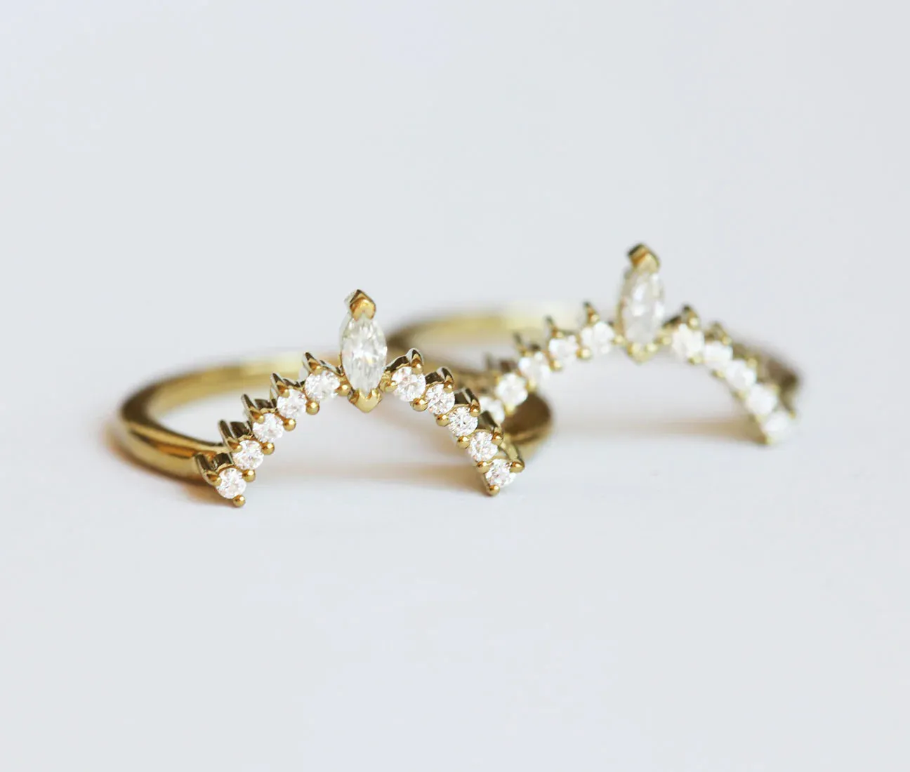 Liza Halo Moissanite Marquise Band