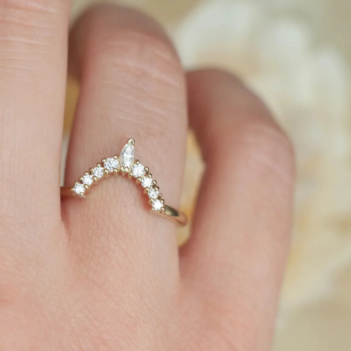 Liza Halo Moissanite Marquise Band