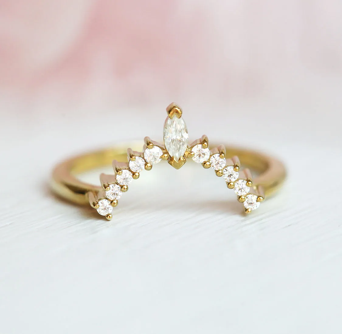 Liza Halo Moissanite Marquise Band