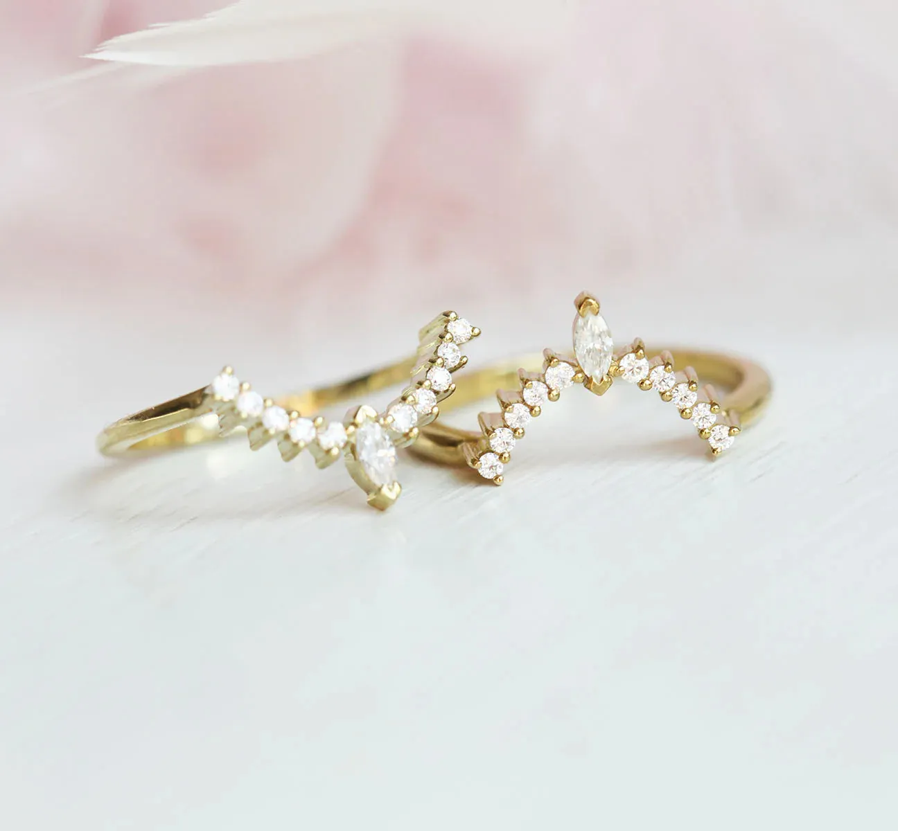 Liza Halo Moissanite Marquise Band
