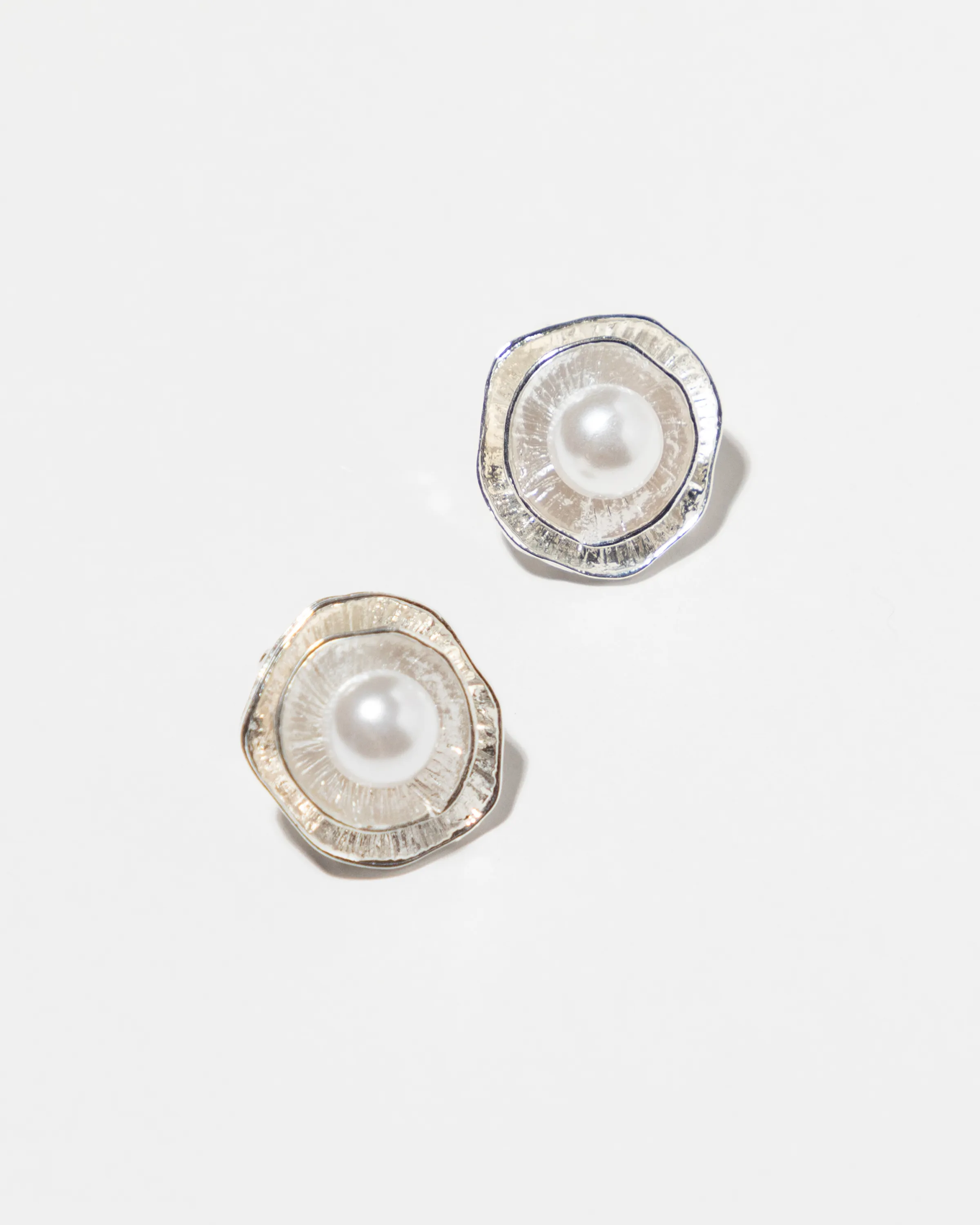 Lotus Leaf Pearl Stud Earrings