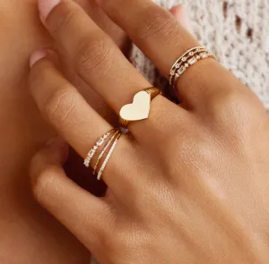 Louise Heart Signet Ring