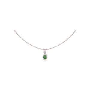 Love Knot Emerald and Diamond Pendant