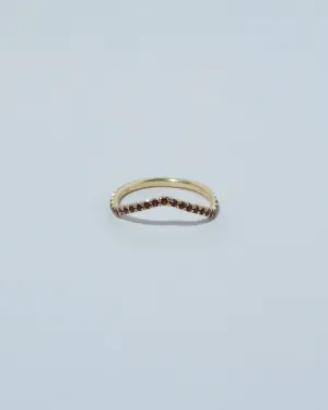 Low Peak Band in Pavé 14k Yellow Gold with Garnets - sz6.5 x Vault