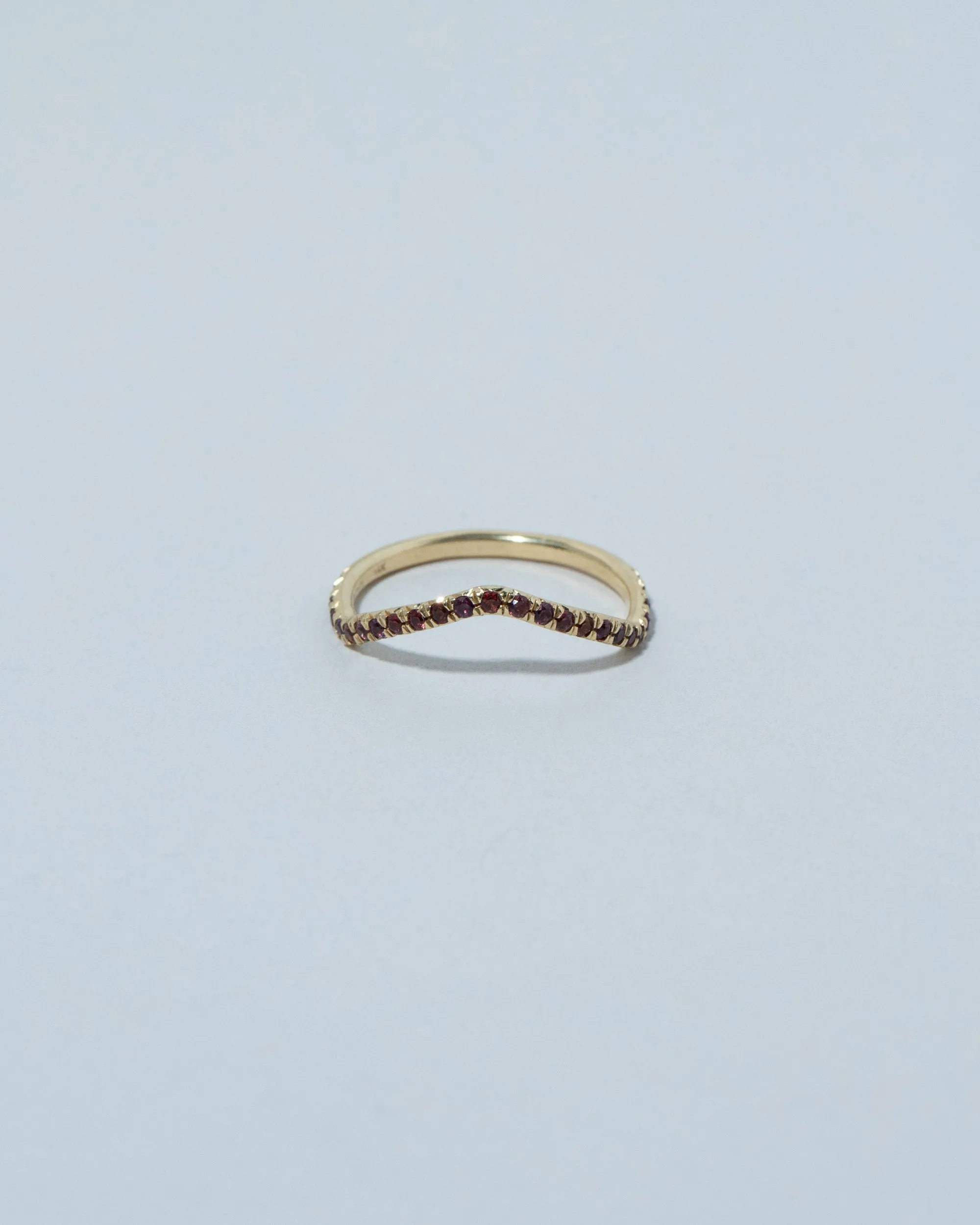 Low Peak Band in Pavé 14k Yellow Gold with Garnets - sz6.5 x Vault