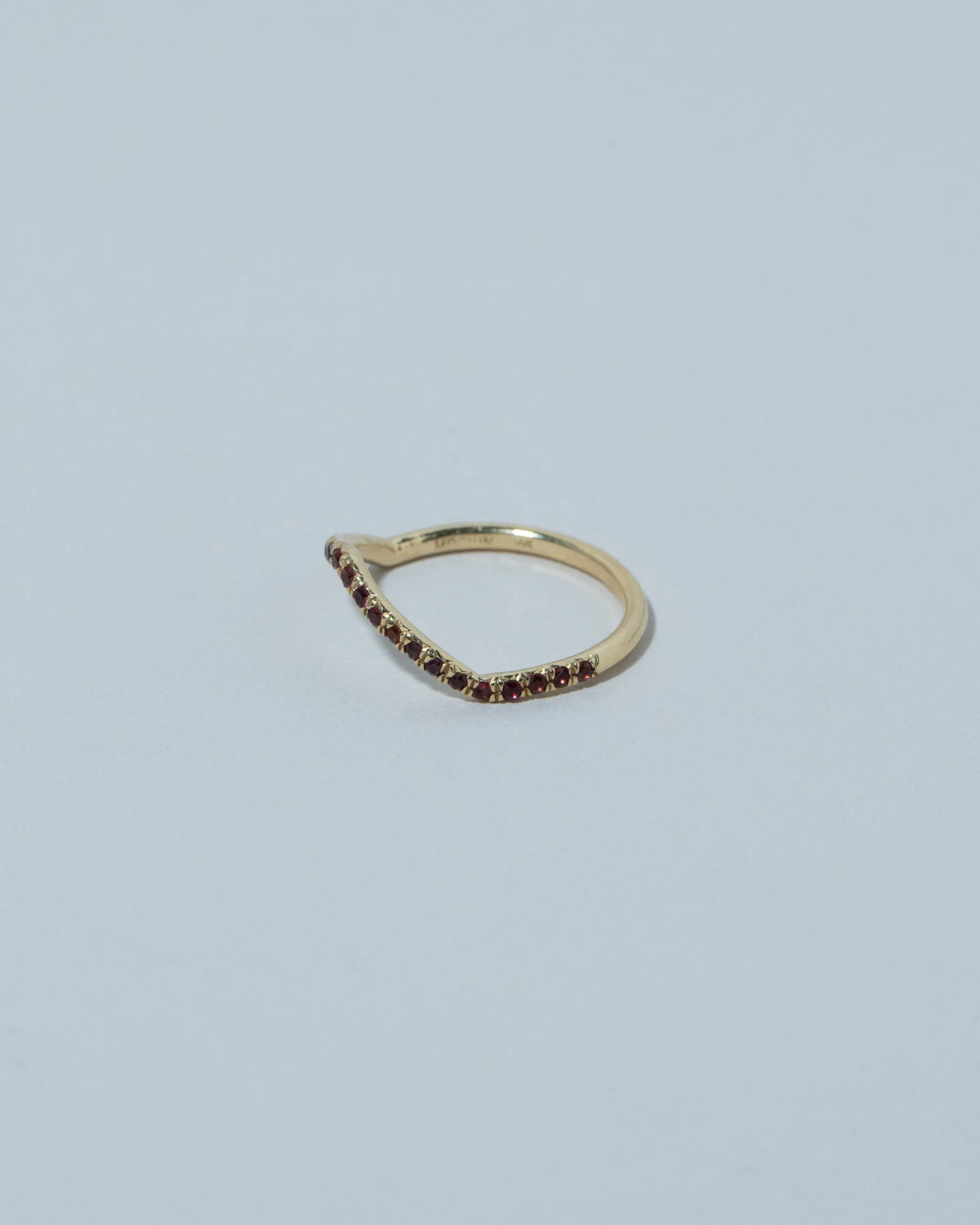 Low Peak Band in Pavé 14k Yellow Gold with Garnets - sz6.5 x Vault