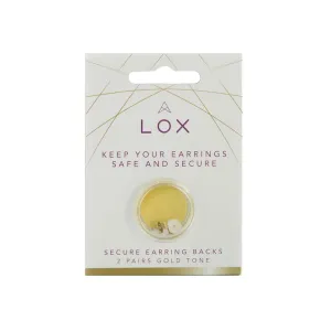 Lox Gold Tone Secure Earring Backs Two Pairs Pack