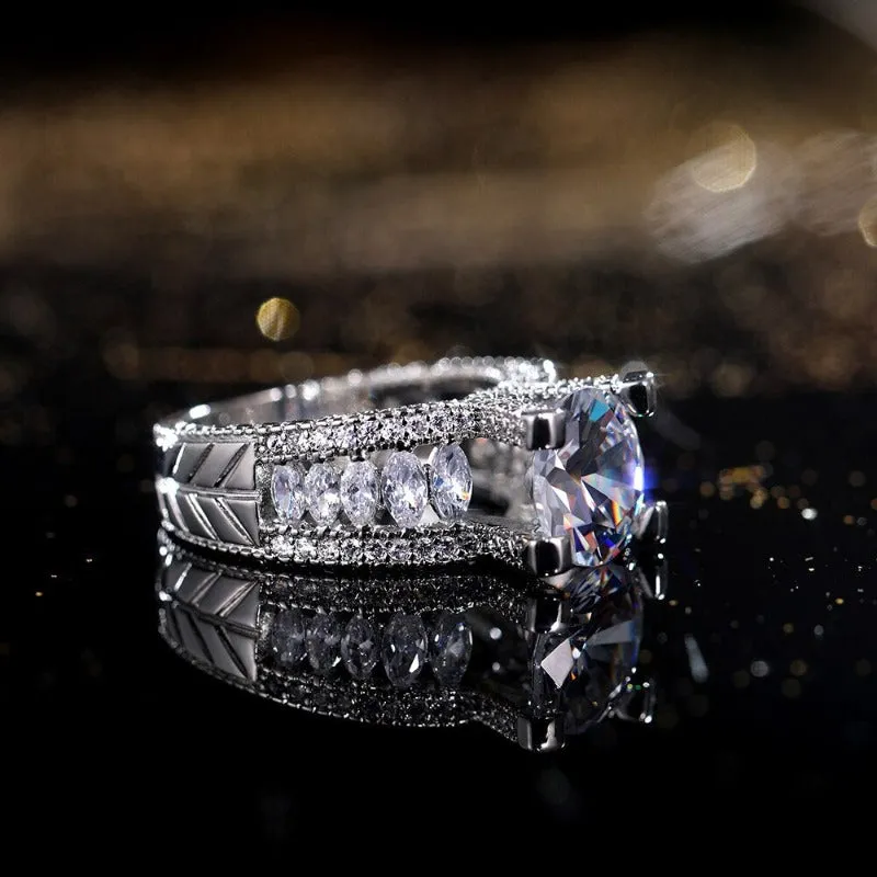 Luxurious Zircon Gemstone Wedding Ring for Women Jewelry