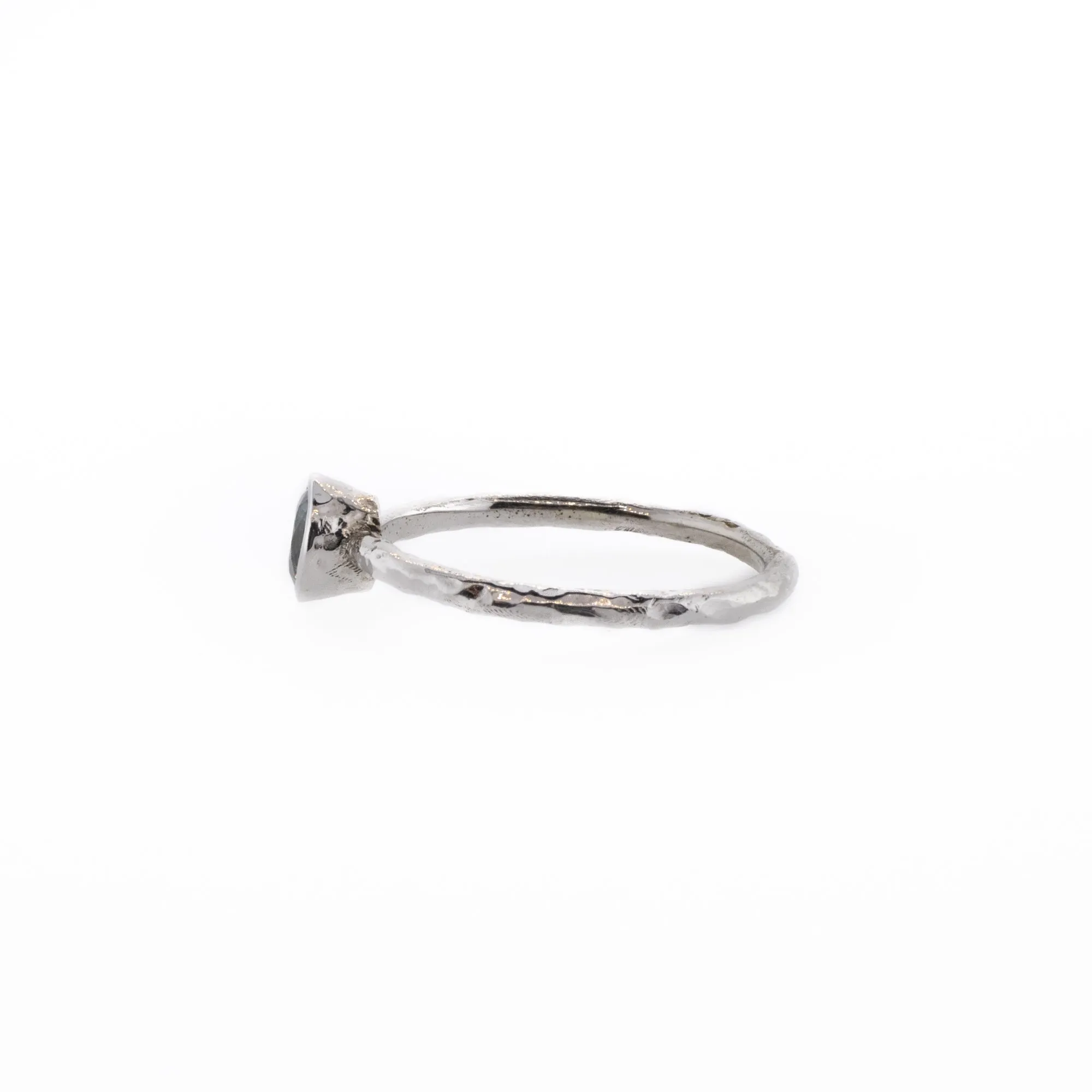 Madagascar Teal Sapphire Stackable Ring