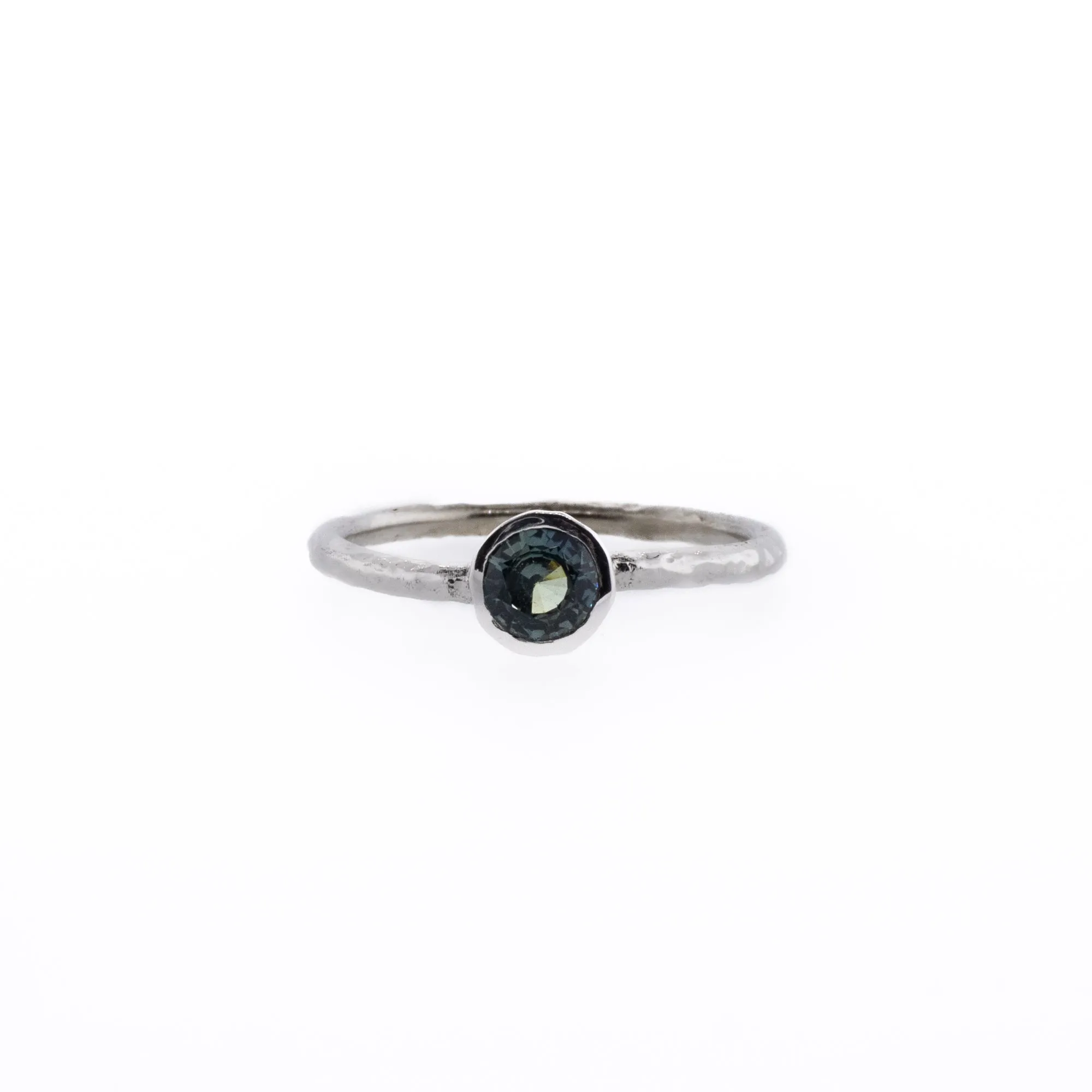 Madagascar Teal Sapphire Stackable Ring