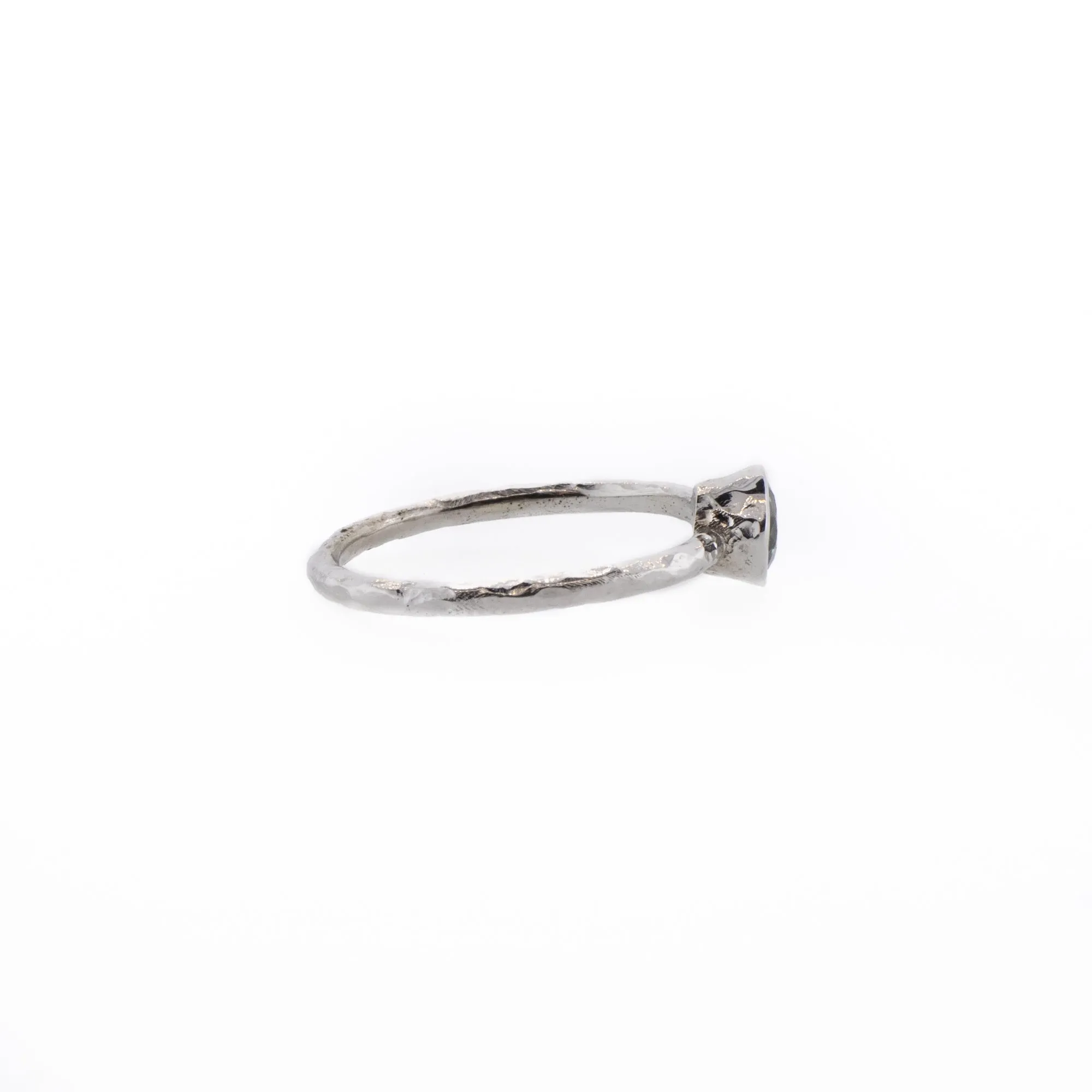 Madagascar Teal Sapphire Stackable Ring
