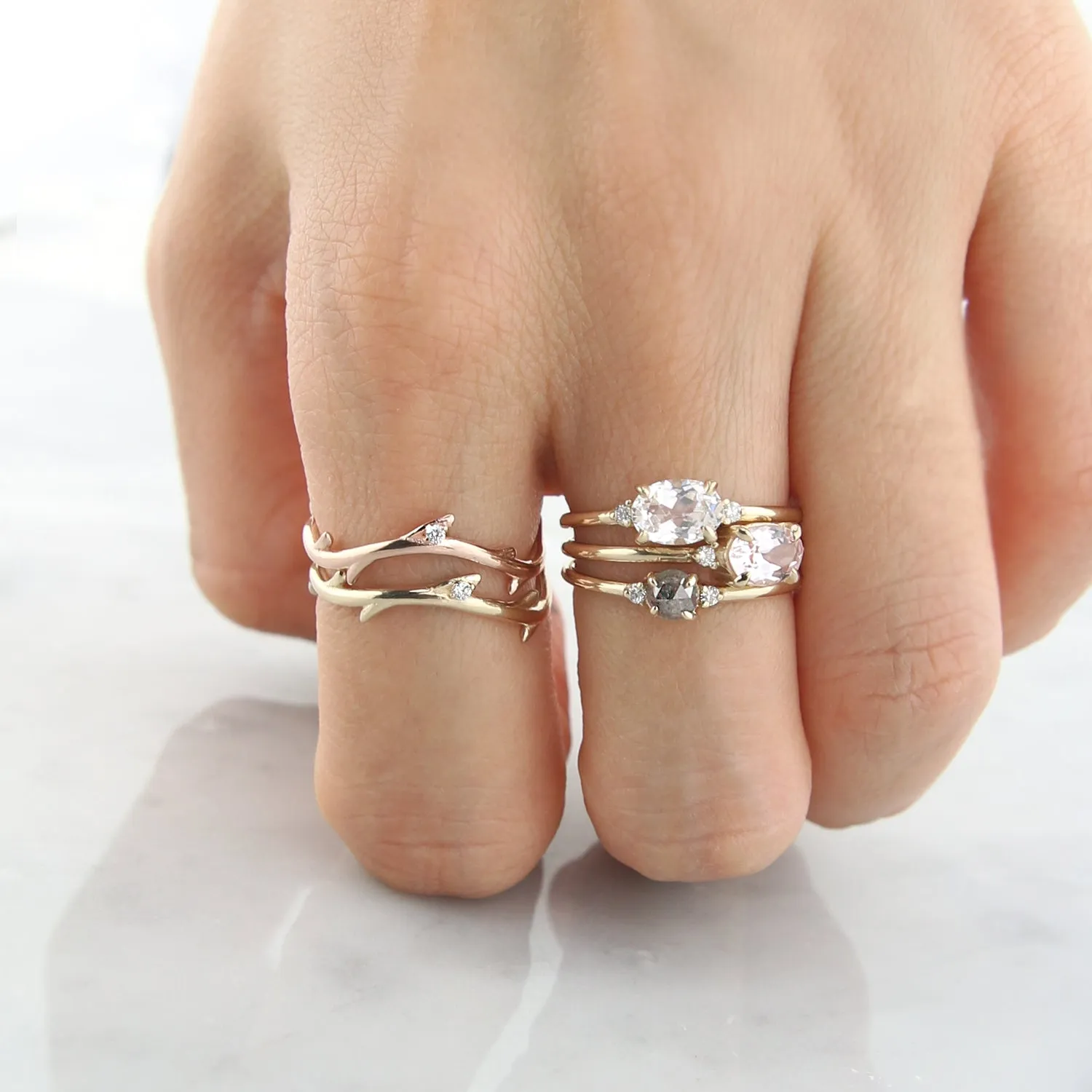 Madison Salt and Pepper Diamond Ring