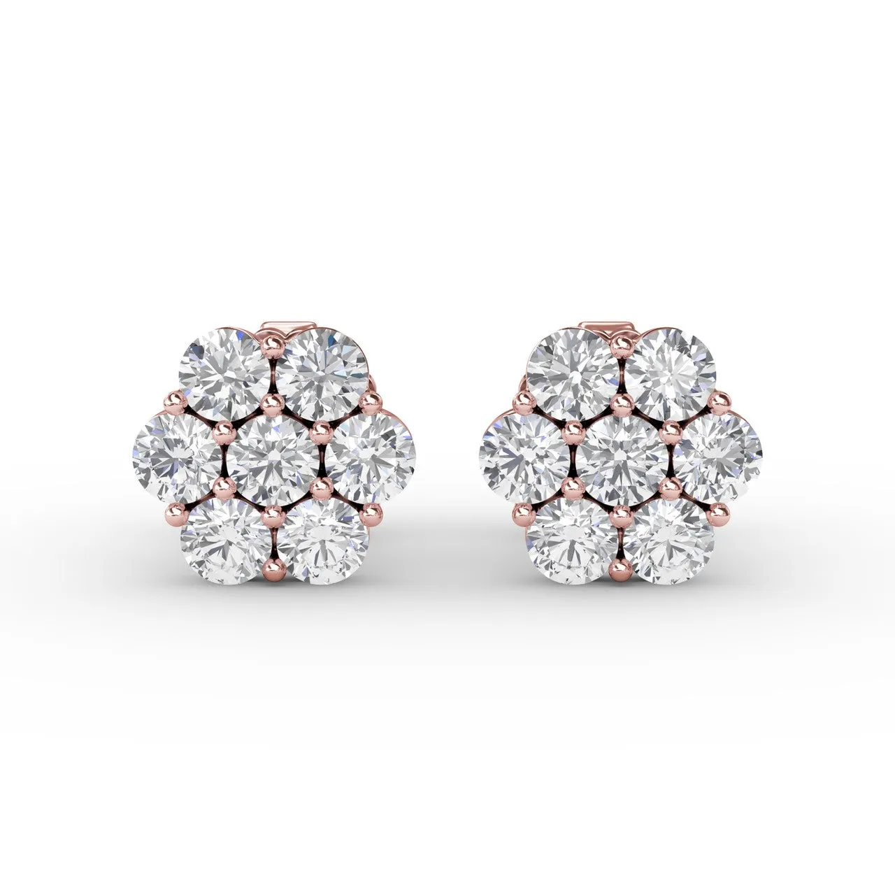 Magnolia Floral Diamond Stud Earrings