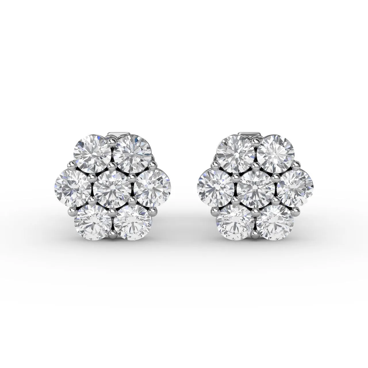 Magnolia Floral Diamond Stud Earrings