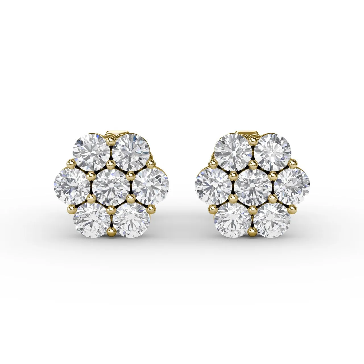 Magnolia Floral Diamond Stud Earrings