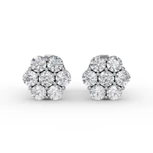 Magnolia Floral Diamond Stud Earrings