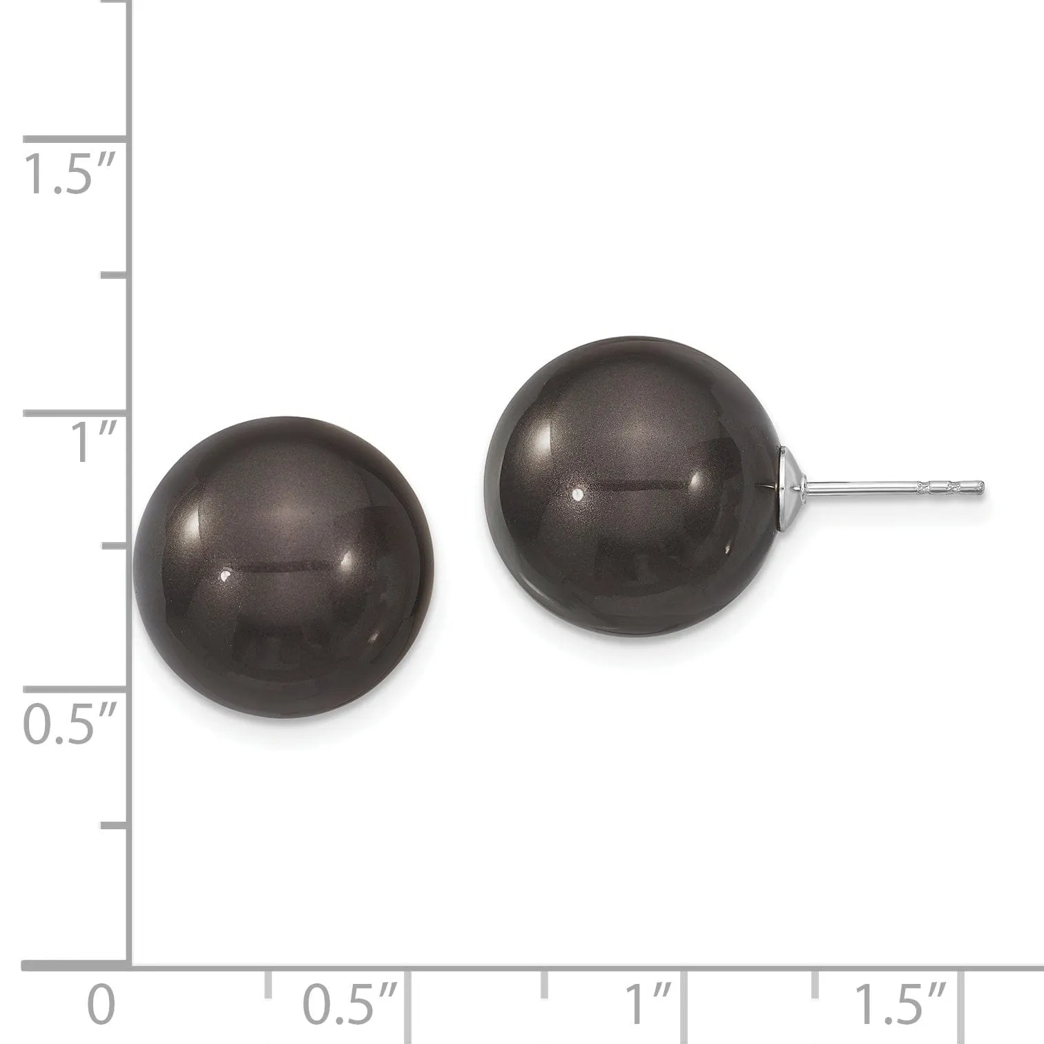 Majestik Round Black Pearl Stud Earrings