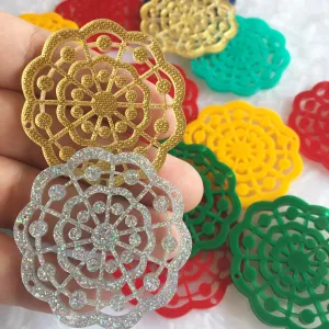 Mandala with Circles Pendants for Earrings / 6 Pieces, 50mm