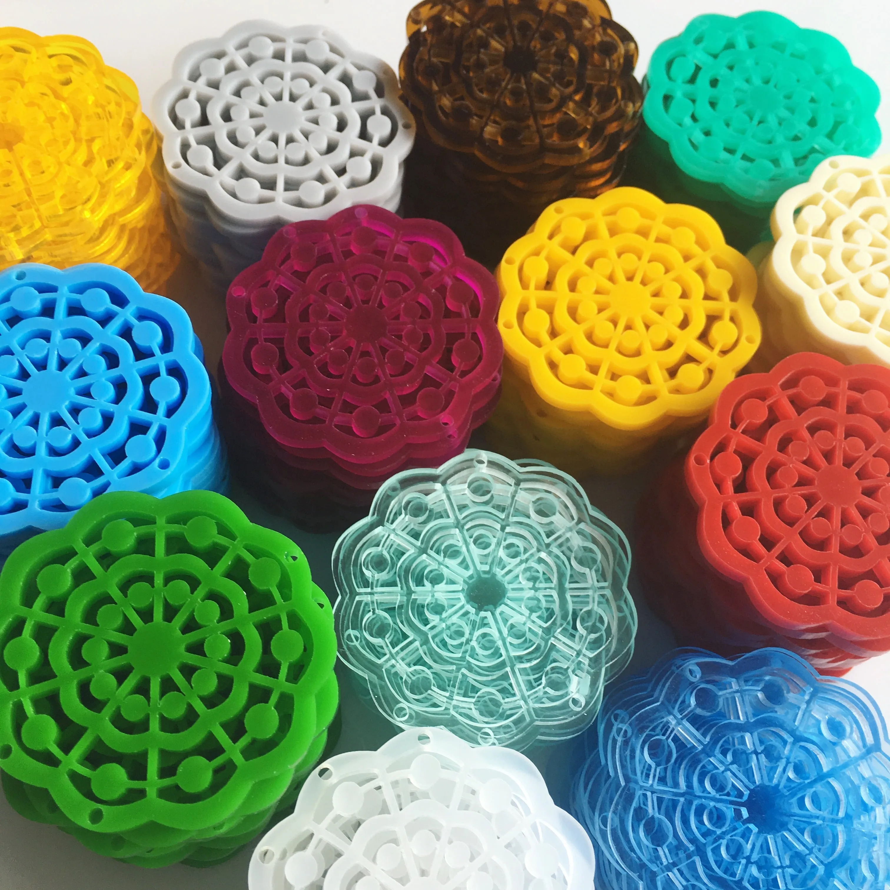Mandala with Circles Pendants for Earrings / 6 Pieces, 50mm
