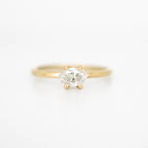 Marquis Diamond Engagement Ring in 18k Yellow Gold Modern Elegance,