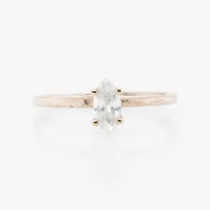 Marquis Diamond ENGAGEMENT RING, STELLO SETTING, 18k Grey gold