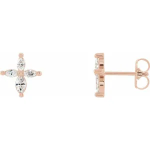 Marquise Diamond Cross Earrings