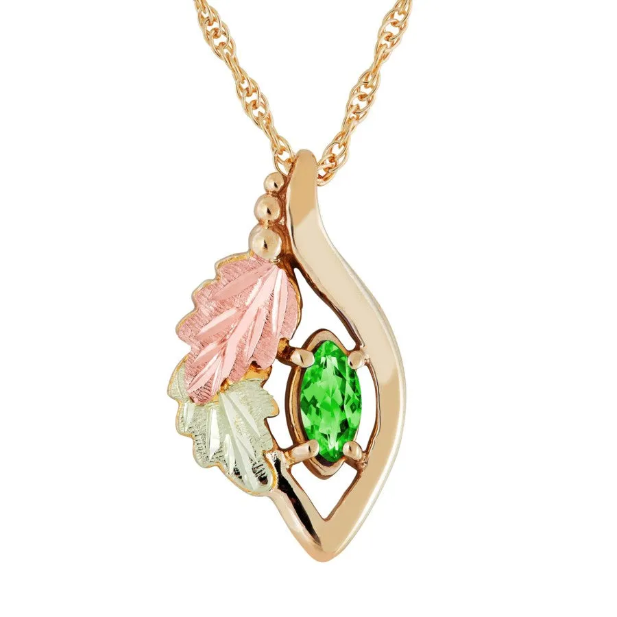 Marquise Emerald - Black Hills Gold Pendant