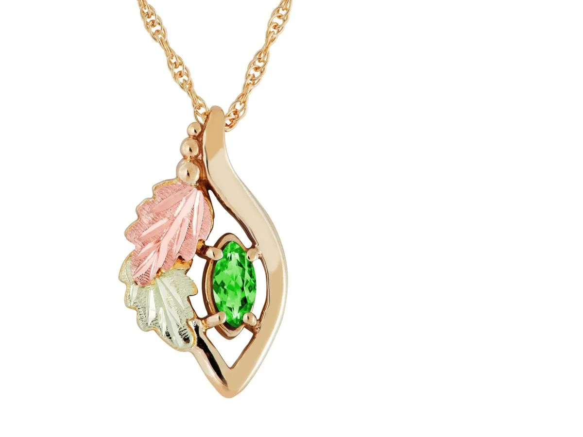 Marquise Emerald - Black Hills Gold Pendant