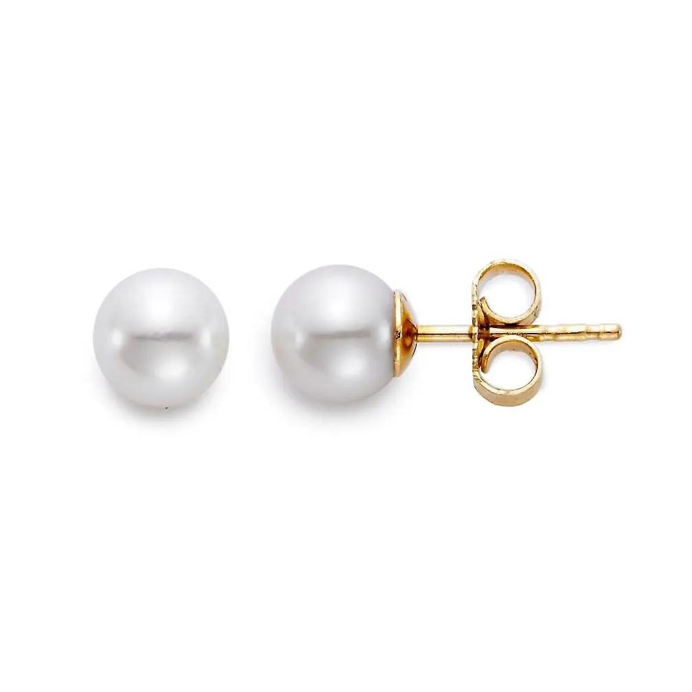 Mastoloni Freshwater Yellow Gold Pearl Stud Earrings
