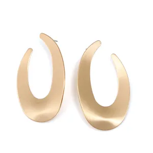 MATTE FINISHED GOLD STUD EARRINGS #SQ321-1026-3950G (LC23)