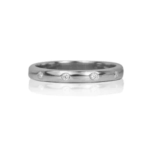 Max Strauss 14K White Gold Diamond Flush Set Band
