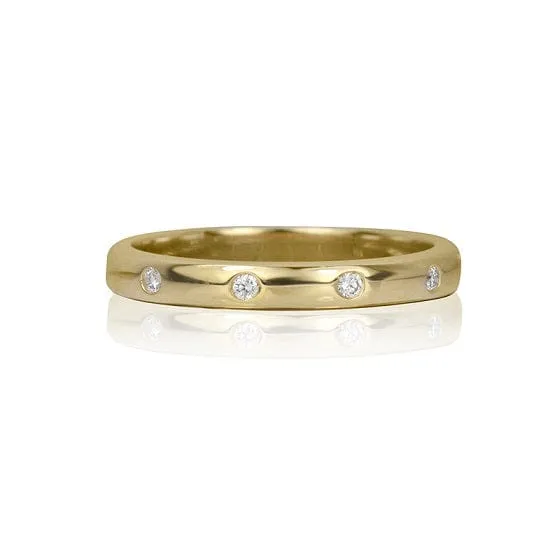 Max Strauss 14K Yellow Gold Diamond Flush Set Band