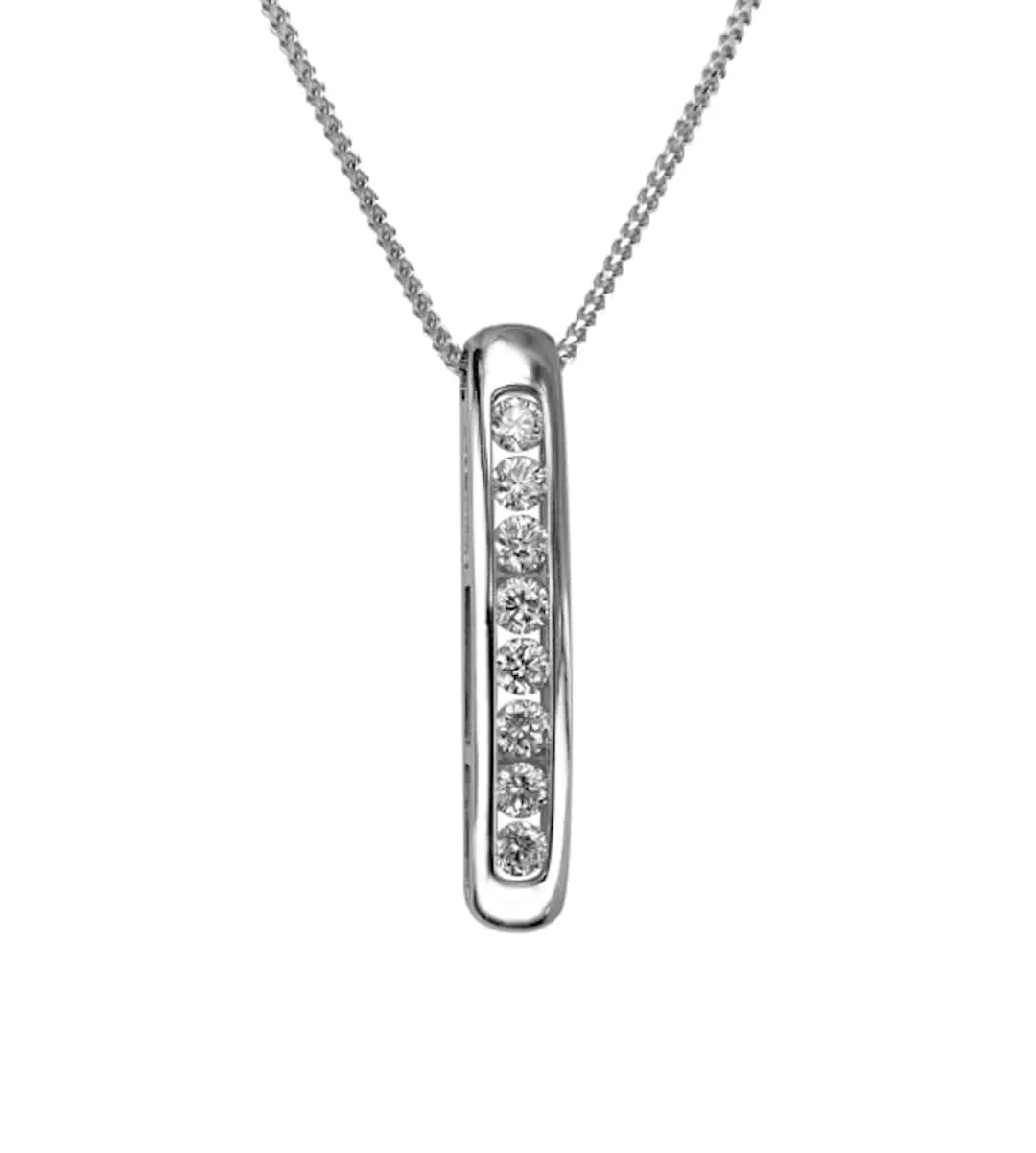 Max Strauss White Gold Diamond Elongated Necklace