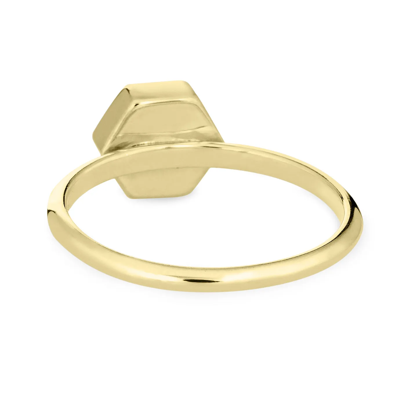 Medium Hexagon Stacking Cremation Ring in 14K Yellow Gold